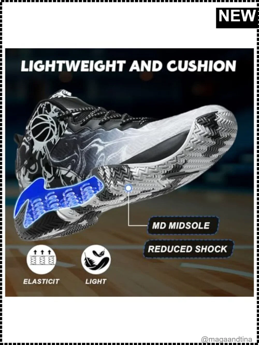 Men's Basketball Shoes Non-Slip Lightweight Breathable Sneakers Cushioning